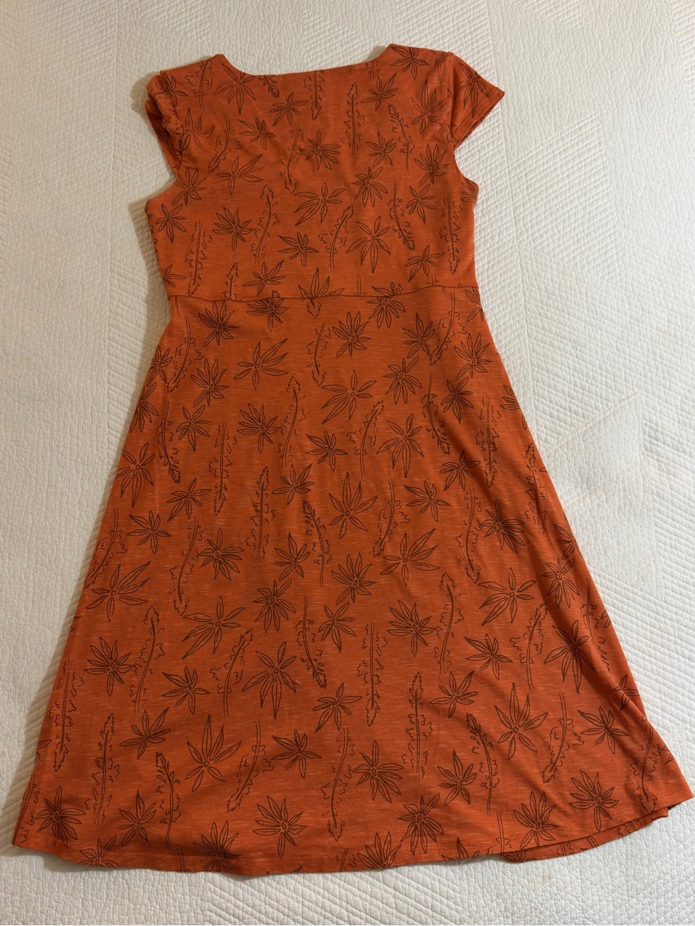 Toad&Co Rust Orange Floral V-Neck Top - Picture 6 of 6